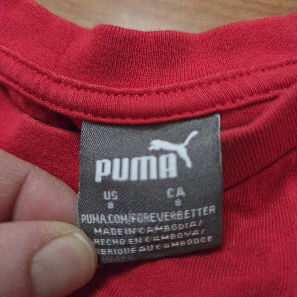 5/$20 Puma Kids Red Short Sleeve Tee with Logo Size 8 - Picture 3 of 5
